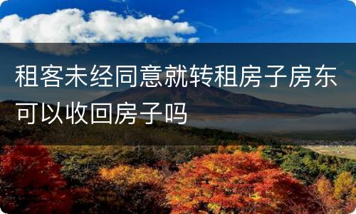 租客未经同意就转租房子房东可以收回房子吗