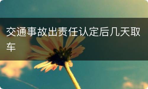 交通事故出责任认定后几天取车