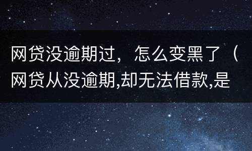 网贷没逾期过，怎么变黑了（网贷从没逾期,却无法借款,是网黑了吗）