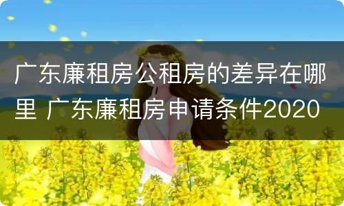 广东廉租房公租房的差异在哪里 广东廉租房申请条件2020