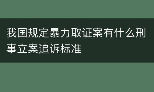 我国规定暴力取证案有什么刑事立案追诉标准