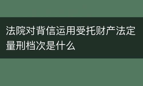 法院对背信运用受托财产法定量刑档次是什么