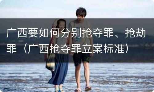 广西要如何分别抢夺罪、抢劫罪（广西抢夺罪立案标准）