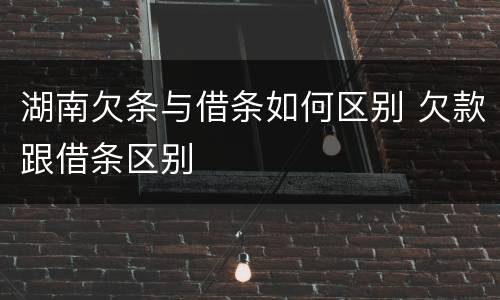 湖南欠条与借条如何区别 欠款跟借条区别