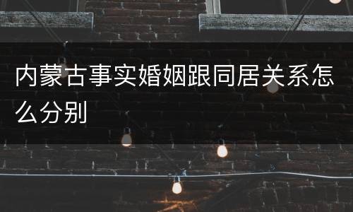 内蒙古事实婚姻跟同居关系怎么分别