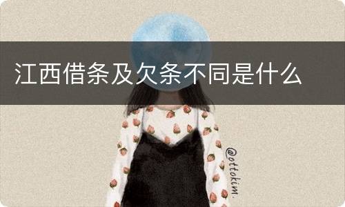 江西借条及欠条不同是什么
