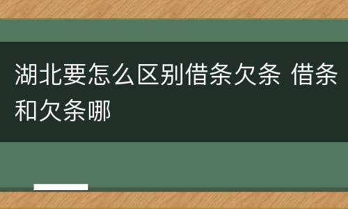 湖北要怎么区别借条欠条 借条和欠条哪