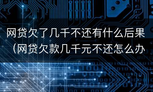 网贷欠了几千不还有什么后果（网贷欠款几千元不还怎么办）