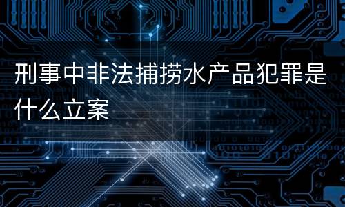 刑事中非法捕捞水产品犯罪是什么立案