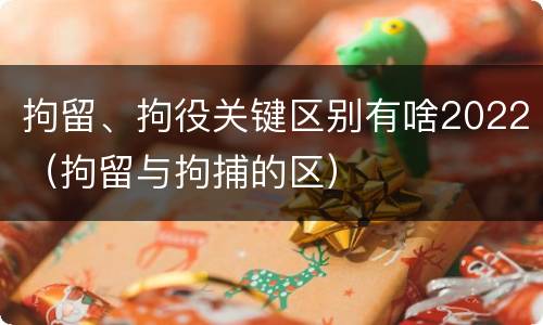拘留、拘役关键区别有啥2022（拘留与拘捕的区）