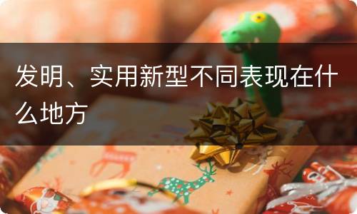 发明、实用新型不同表现在什么地方