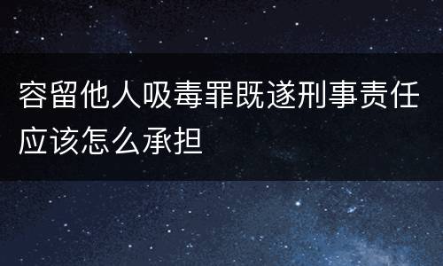 容留他人吸毒罪既遂刑事责任应该怎么承担