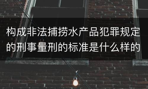 构成非法捕捞水产品犯罪规定的刑事量刑的标准是什么样的