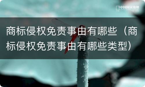 商标侵权免责事由有哪些（商标侵权免责事由有哪些类型）