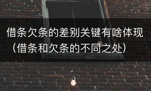 借条欠条的差别关键有啥体现（借条和欠条的不同之处）