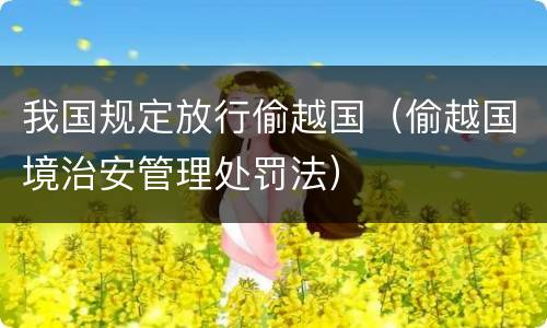 我国规定放行偷越国（偷越国境治安管理处罚法）
