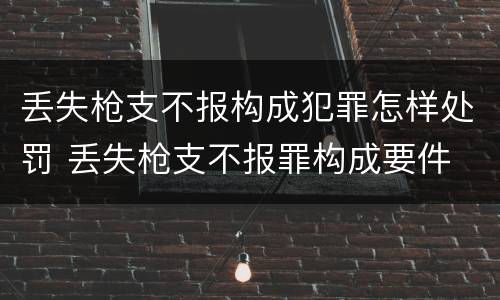 丢失枪支不报构成犯罪怎样处罚 丢失枪支不报罪构成要件