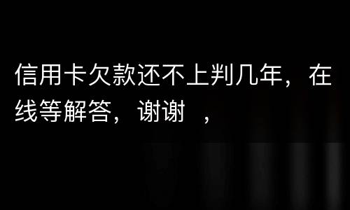 信用卡欠款还不上判几年，在线等解答，谢谢  ，