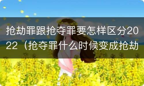 抢劫罪跟抢夺罪要怎样区分2022（抢夺罪什么时候变成抢劫罪）
