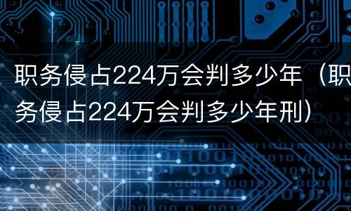 职务侵占224万会判多少年（职务侵占224万会判多少年刑）
