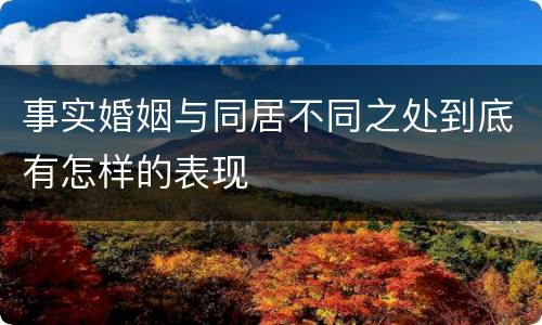 事实婚姻与同居不同之处到底有怎样的表现