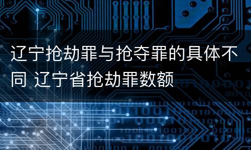 辽宁抢劫罪与抢夺罪的具体不同 辽宁省抢劫罪数额