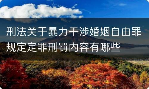 刑法关于暴力干涉婚姻自由罪规定定罪刑罚内容有哪些