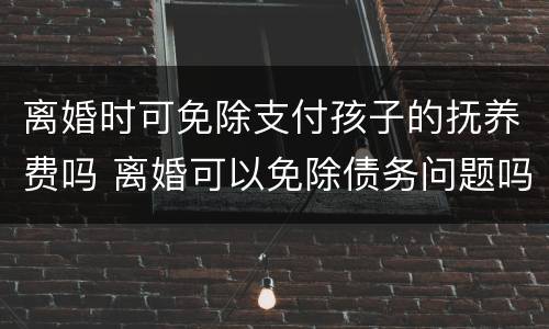 离婚时可免除支付孩子的抚养费吗 离婚可以免除债务问题吗