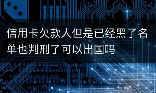 信用卡欠款人但是已经黑了名单也判刑了可以出国吗