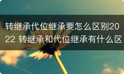 转继承代位继承要怎么区别2022 转继承和代位继承有什么区别