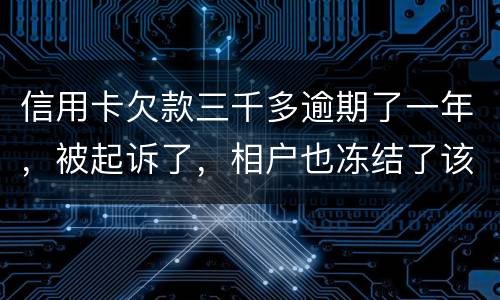 信用卡欠款三千多逾期了一年，被起诉了，相户也冻结了该如何办
