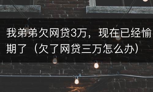 我弟弟欠网贷3万，现在已经愉期了（欠了网贷三万怎么办）