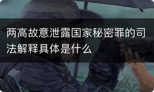 两高故意泄露国家秘密罪的司法解释具体是什么