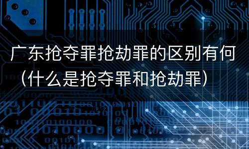 广东抢夺罪抢劫罪的区别有何（什么是抢夺罪和抢劫罪）