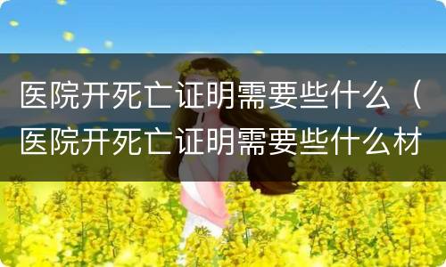 医院开死亡证明需要些什么（医院开死亡证明需要些什么材料）