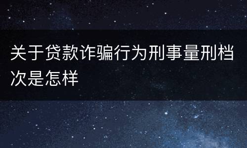 关于贷款诈骗行为刑事量刑档次是怎样