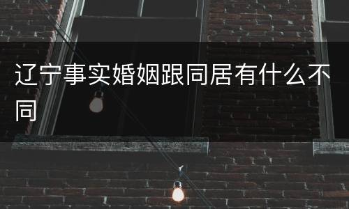 辽宁事实婚姻跟同居有什么不同
