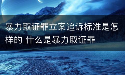 暴力取证罪立案追诉标准是怎样的 什么是暴力取证罪