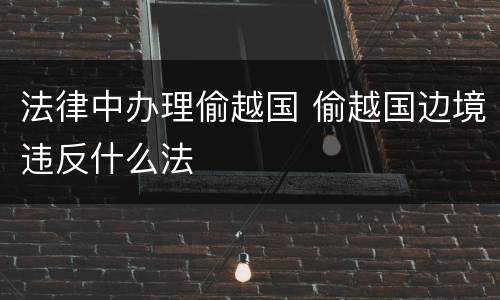 法律中办理偷越国 偷越国边境违反什么法