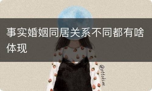 事实婚姻同居关系不同都有啥体现