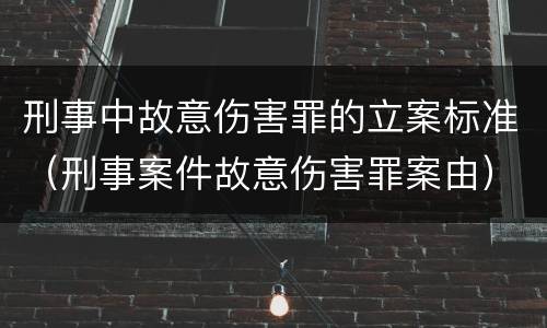 刑事中故意伤害罪的立案标准（刑事案件故意伤害罪案由）