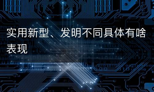 实用新型、发明不同具体有啥表现