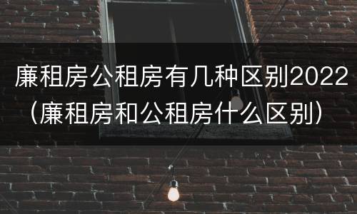 廉租房公租房有几种区别2022（廉租房和公租房什么区别）
