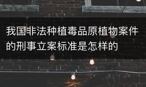 我国非法种植毒品原植物案件的刑事立案标准是怎样的