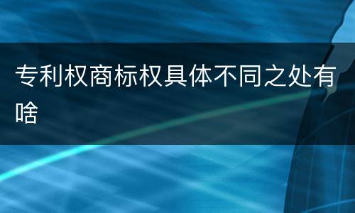 专利权商标权具体不同之处有啥