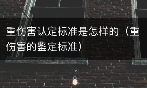 重伤害认定标准是怎样的（重伤害的鉴定标准）