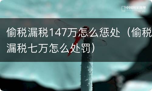 偷税漏税147万怎么惩处（偷税漏税七万怎么处罚）