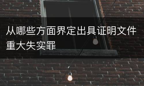 从哪些方面界定出具证明文件重大失实罪