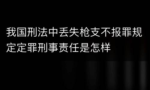 我国刑法中丢失枪支不报罪规定定罪刑事责任是怎样