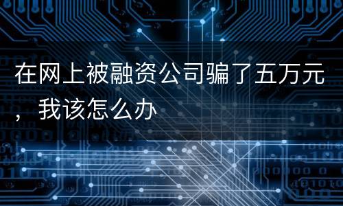 在网上被融资公司骗了五万元，我该怎么办
